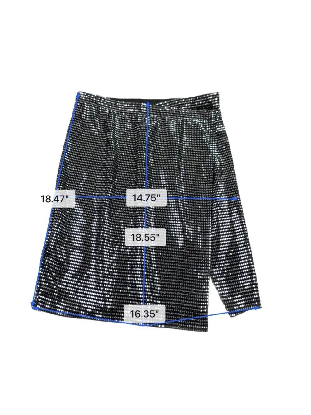 Sincerely Jules Womens Silver Lurex Sequined Crop Top & Skirt Set Size S